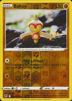 Baltoy 093/195 Reverse-Holo Silver Tempest Mint Pokemon Card - Image 1