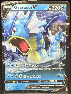 Pokemon Gyarados V 028/203 SWSH07: Evolving Skies Ultra Rare Full Art Holo Card - Image 1