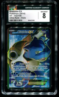 CGC 8 Blastoise EX Full Art XY 2014 Pokemon Card #142 - Image 1