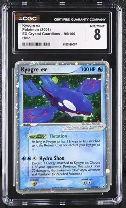 CGC 8 Kyogre ex 2006 EX Crystal Guardians 95/100 Holo Pokemon Card - Image 1