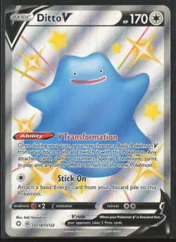 Ditto V Shiny Holo Rare Shining Fates: Shiny Vault SV118/SV122 NM Pokemon Card - Image 1