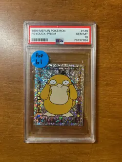 1999 MERLIN POKEMON S10 PSYDUCK PRISM PSA 10 - Image 1
