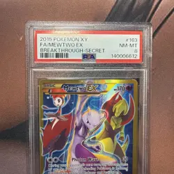 2015 PSA 8 FA Mewtwo EX #163 Full Art Secret Rare Pokemon TCG XY Breakthrough - Image 3