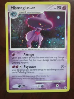 MISMAGIUS HOLO POKEMON CARD DIAMOND & PEARL 10/130 W/ SWIRL & BLEED ERROR NP NM- - Image 1