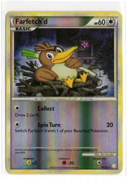 2010 Pokemon HeartGold SoulSilver Farfetch’d 19/123 Rare Reverse Holo - Image 1
