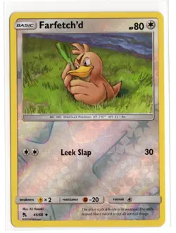Pokemon Sun Moon Hidden Fates Reverse Holo Farfetch'd 45 2019 - Image 1