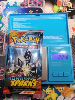 22.4g VERY HEAVY Pokemon TCG: Scarlet and Violet Surging Sparks Booster Pack - Image 1