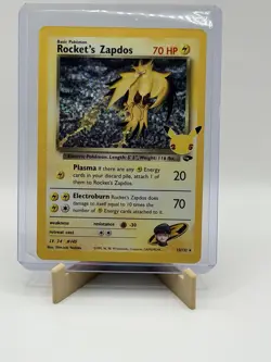 Rocket’s Zapdos Pokemon Card Team Rocket Rare Holo Vintage TCG Collectible - Image 1