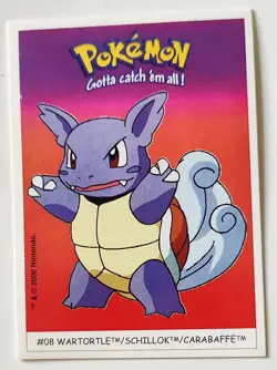Pokemon Dunkin Boomer WARTORTLE card #008/150 stickers 2000 - Image 1