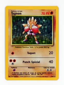 Hitmonchan Tygnon 7/102 Base Set Italian Holo Rare Pokemon - Light Play - Image 1