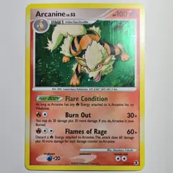 Pokemon TCG Arcanine Holo Rare Rising Rivals 1/111 Stage 1 100 HP 2009 English - Image 1