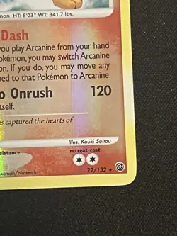 Pokemon Arcanine 22/132 Reverse Holo Secret Wonders LP/MP - Image 2