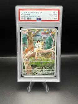 2025 Pokemon Phantasmal Flames Meowth Illustration Rare #106/094 PSA 10 Gem Mt - Image 1