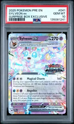 2025 POKEMON PRE EN-PRISMATIC EVOLUTIONS #041 SYLVEON EX PSA 10 - Image 1