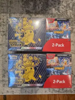 Pokemon S&V Surging Sparks ETB + Booster Bundle Costco 2-pack - Original CASE! - Image 1