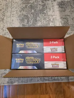 Pokemon S&V Surging Sparks ETB + Booster Bundle Costco 2-pack - Original CASE! - Image 3