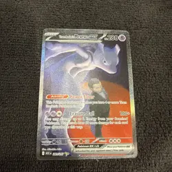Team Rocket’s Mewtwo ex 281/217 SIR Secret Ascended Heroes Pokemon IN HAND - Image 1