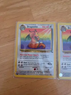 2 Pokemon TCG Dragonite 19/62 Fossil Set Rare LP 1999 WoTC Unlimited - Image 1