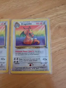 2 Pokemon TCG Dragonite 19/62 Fossil Set Rare LP 1999 WoTC Unlimited - Image 3