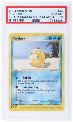 2004 Pokemon Ex Team Magma Vs. Team Aqua Psyduck #44 PSA 10 - Image 1
