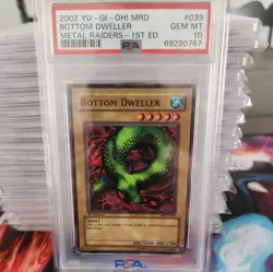 2002 YU-GI-OH! METAL RAIDERS MRD-039 BOTTOM DWELLER - 1st Ed- PSA 10 POP 21 - Image 1