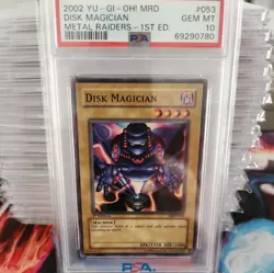 2002 YU-GI-OH! METAL RAIDERS MRD-053 DISK MAGICIAN - 1st Ed- PSA 10 POP 20 - Image 1