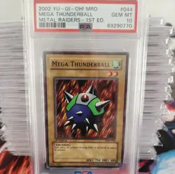 2002 YU-GI-OH! METAL RAIDERS MRD-044 MEGA THUNDERBALL - 1st Ed- PSA 10 POP 16 - Image 1