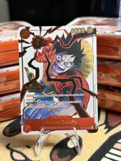 One Piece TCG Monkey D. Luffy 3rd Anniversary Winner ST01-012 - Image 1