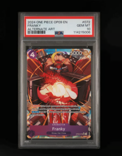 2024 ONE PIECE OP09-EMPERORS IN THE NEW WORLD ALTERNATE ART #072 FRANKY PSA 10 - Image 1