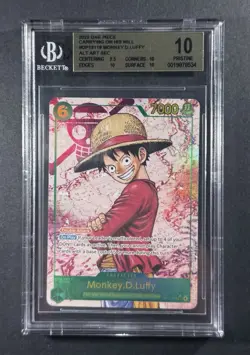 MONKEY D. LUFFY 2025 ONE PIECE PROMOS ALTERNATE ART SECRET 13-118 BGS 10 Q1404 - Image 1
