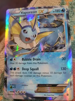 NM Pokemon Vaporeon EX Ultra Rare Full Art Holo 24/83 Generations Card - Image 1