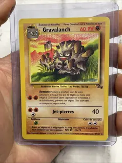 1999 Graveler 37/62 FRENCH Gravalanch Fossil Pokemon Card RARE Vintage LP/NM TCG - Image 1