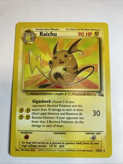 Pokemon TCG Raichu Fossil Card 29/62 1999 Base Set Rare Non-Holo Vintage WOTC - Image 1