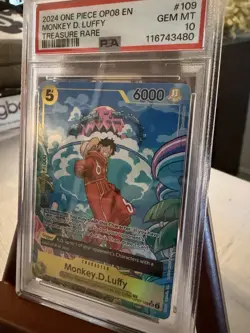 One Piece Monkey D. Luffy OP07-109 Treasure Rare Card PSA 10 - Image 3