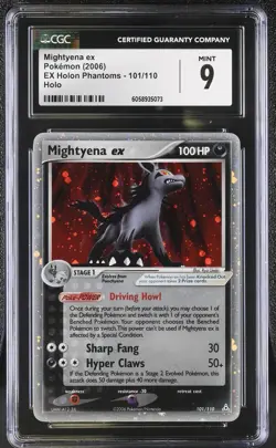 CGC 9 MINT Mightyena ex 2006 EX Holon Phantoms 101/110 Holo Pokemon Card - Image 1