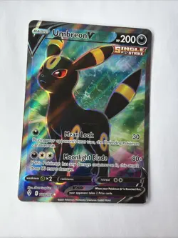 Pokemon TCG Umbreon v Full Art Ultra Rare Holo Card 188/203 Evolving Skies - Image 1