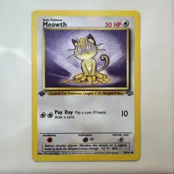 Meowth 1st ed 56/64 Jungle Pokemon TCG Card Common - Image 1