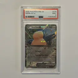 2025 Snorlax EX 076/131 Prismatic Evolutions PSA Graded 9 Pokemon TCG Card - Image 1