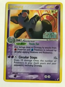 Grumpig 20/100 Reverse Holo Ex Crystal Guardians Pokemon Card LP - Image 1