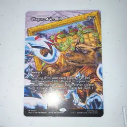 MTG Plague of Vermin Sorcery 0007 TMNT Black Peter Laird full art - Image 1
