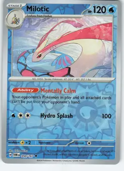 Milotic 050/167 Uncommon Reverse Holo SV06: Twilight Masquerade NM Pokemon - Image 1