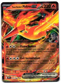 Team Rocket's Moltres ex 031/182 - Destined Rivals Pokemon TCG - LP Card - Image 1