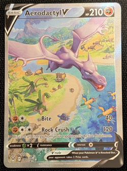 2022 Pokemon Lost Origin Aerodactyl V 180/196 Full Art NM - Image 1