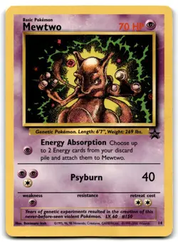 Mewtwo 2000 Pokemon WOTC Black Star Promo #14 - HP (Crease) - Image 1