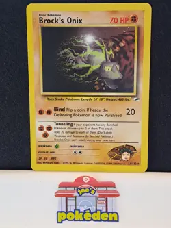 Pokemon Card Brock's Onix 21/132 Rare WOTC Gym Heroes Near Mint - Image 1