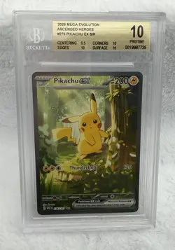 Pokemon TCG Pikachu #276 Ascended Heroes Beckett Pristine 10 BGS 10 W/ Subgrades - Image 1