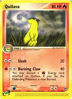Pokemon TCG Sandstorm #51/100 Quilava Uncommon LP/MP - Image 1