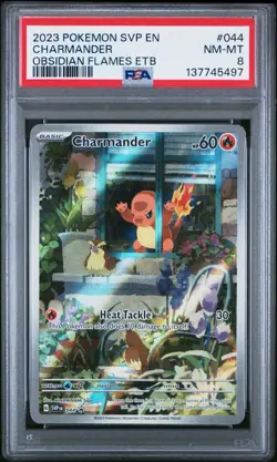 2023 POKEMON SVP EN-SV BLACK STAR PROMO #044 CHARMANDER PSA 8 - Image 1