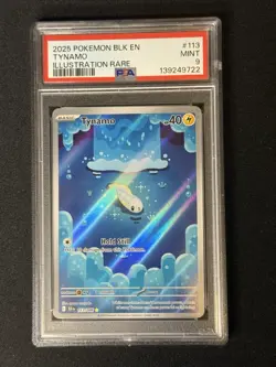 2025 POKEMON BLK EN-BLACK BOLT ILLUSTRATION RARE #113 TYNAMO PSA 9 MINT - Image 1