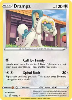Drampa SWSH05 119/163 Pokemon SWSH05: Battle Styles Rare Normal EN NM - Image 1